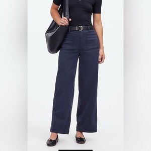 Madewell Wide-Leg Utility Pants in Navy